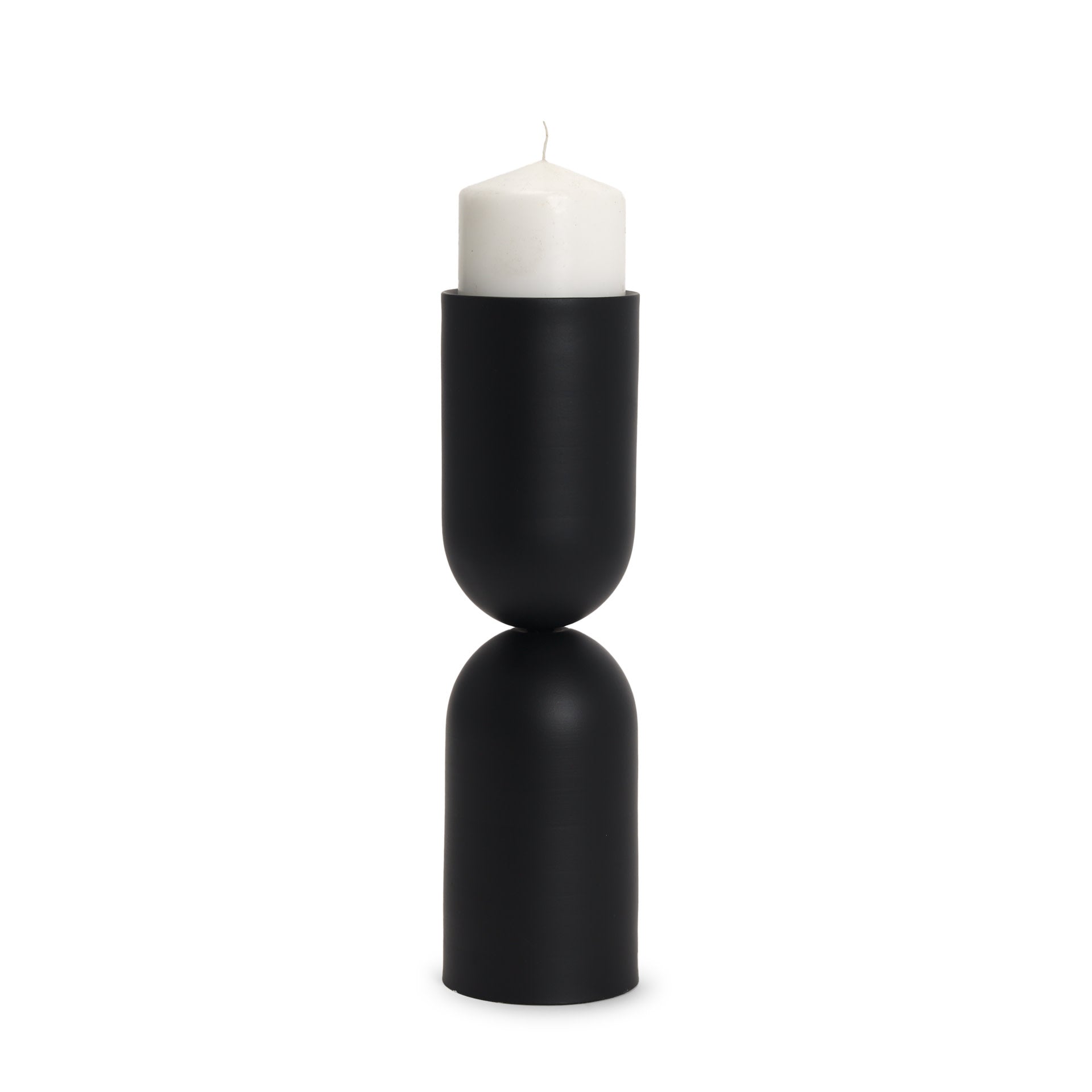 Qamra Tall Black Pillar Candle Holder