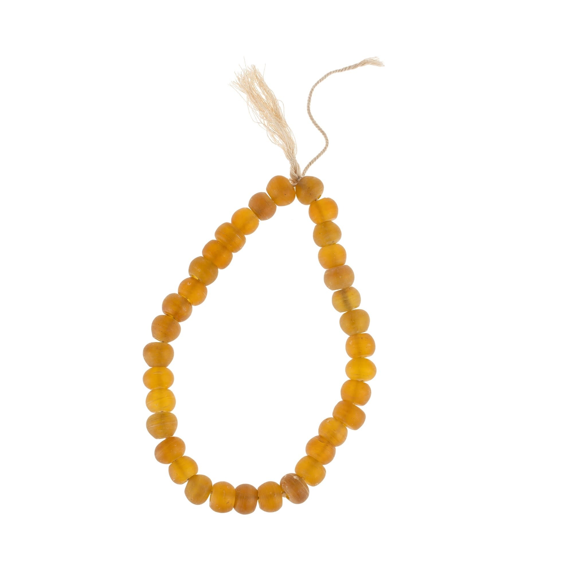 Frosted Glass Tassel Beads - Amber