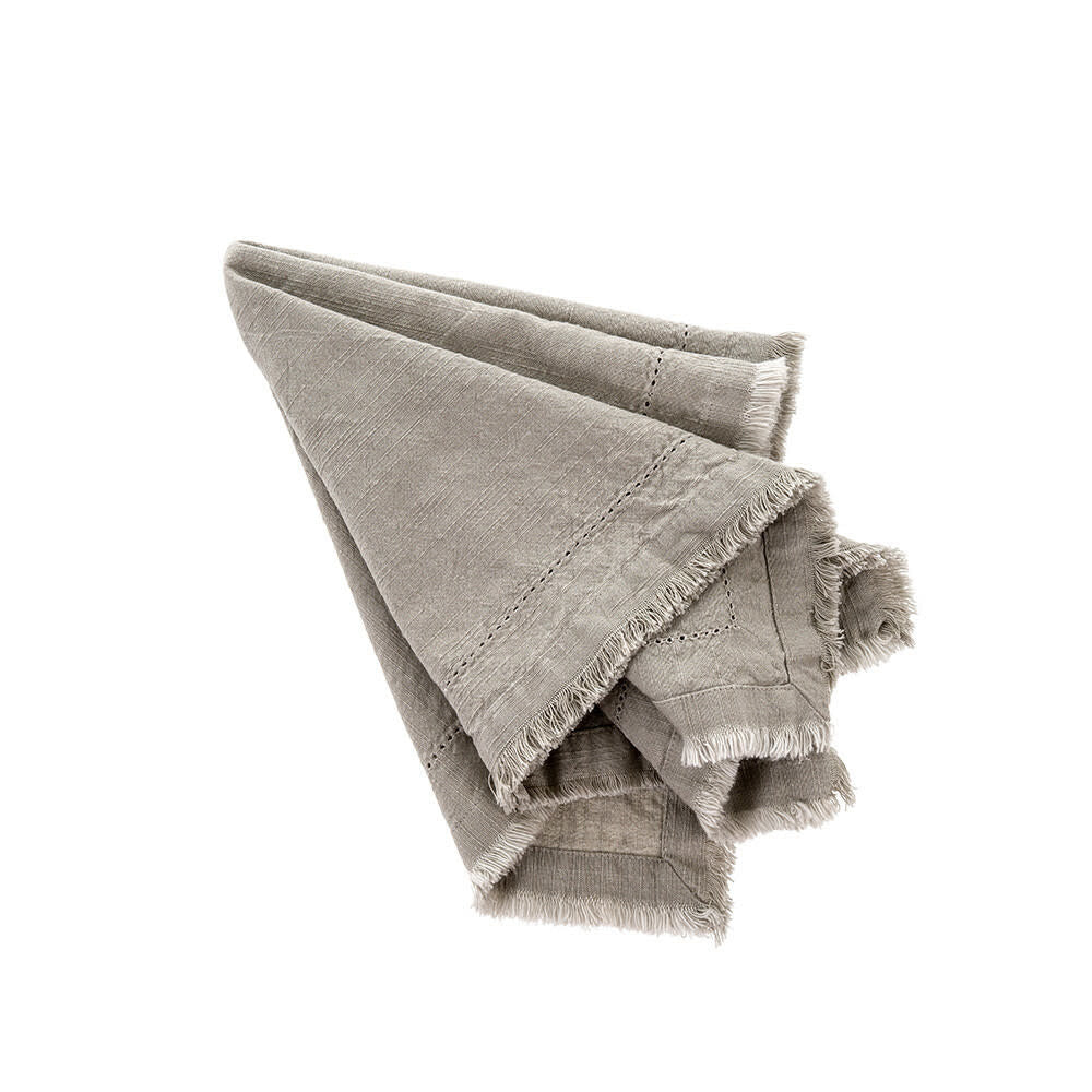 Frayed Edge Napkin - Crystal Grey