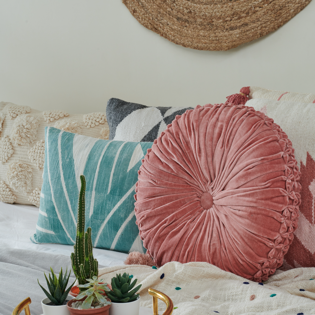Stripe Sky Cushion - Aqua - 14x20"