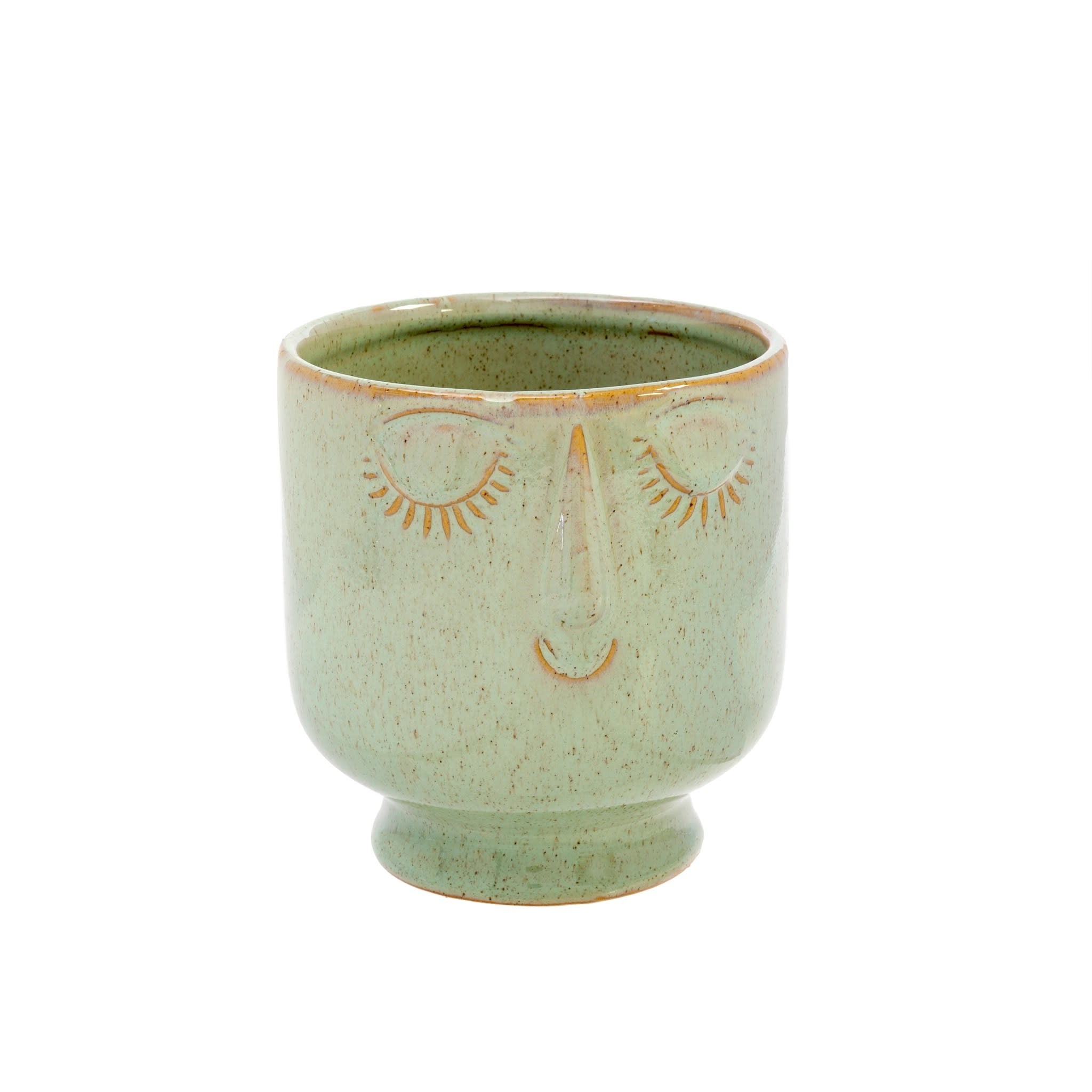 Friendly Face Pot - Moss - Large