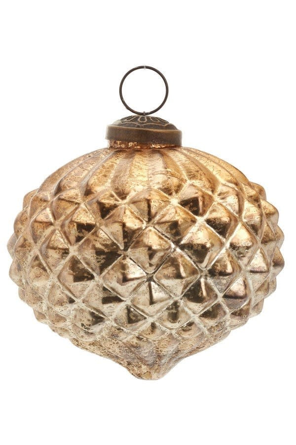 Glass/Foil Onion Shape Ornament - Gold