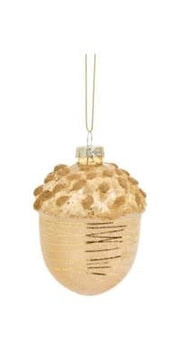 Glass Acorn Ornament, Gold