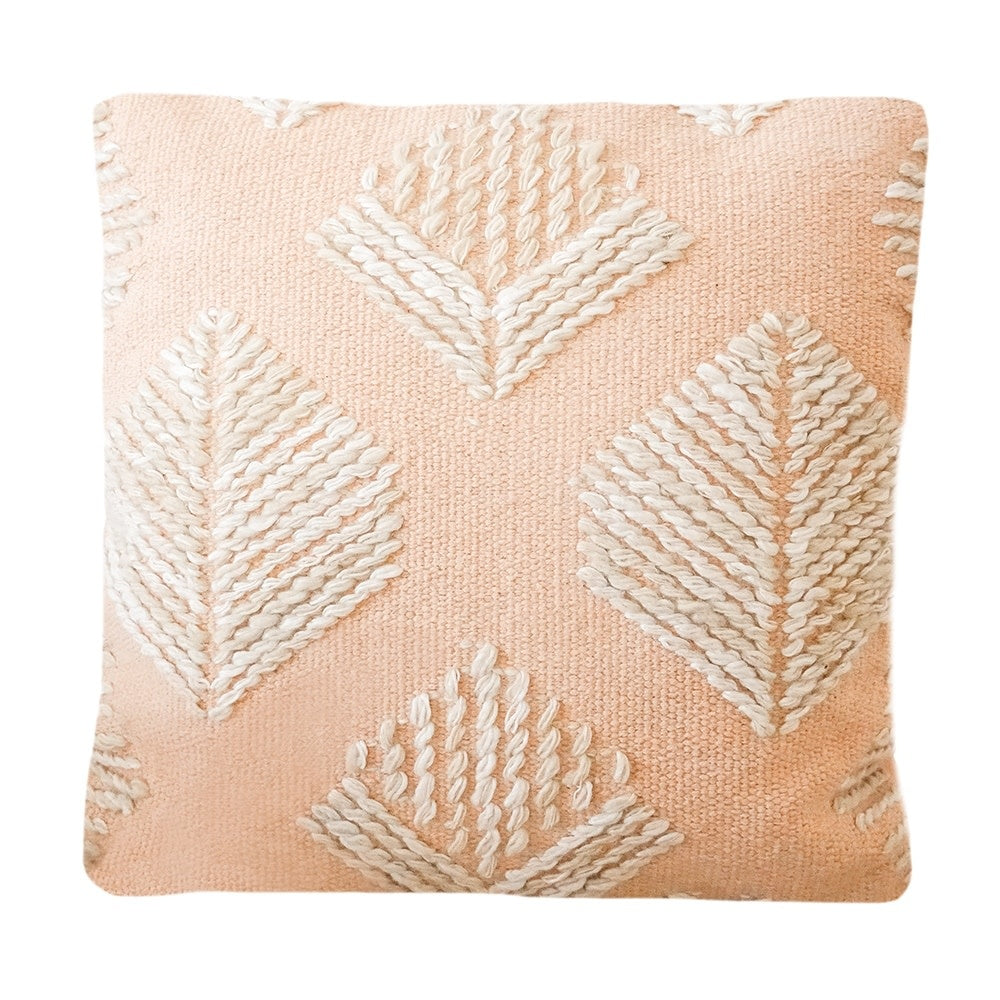 Geometric Leaf Embroidered Pillow
