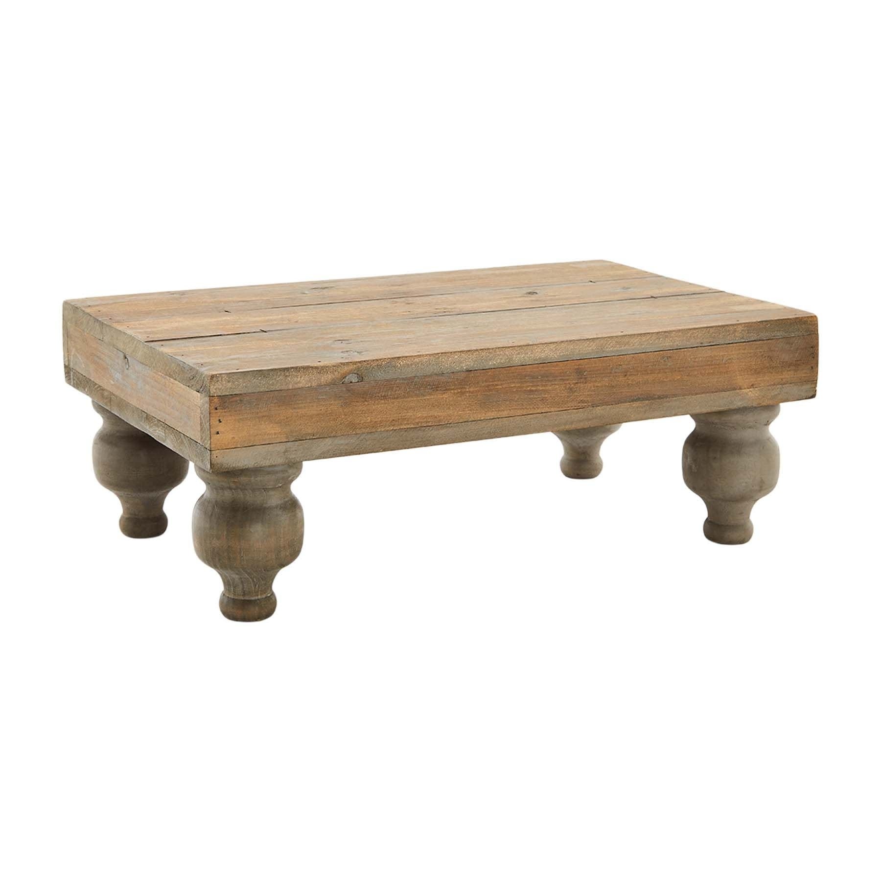 Footed Serving Stand - Natural Wood