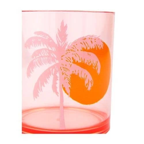 Poolside Tumblers Desert Palms - Powder Pink Set of 2 |