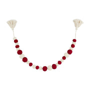 Pom Tassel Garland - Red & White