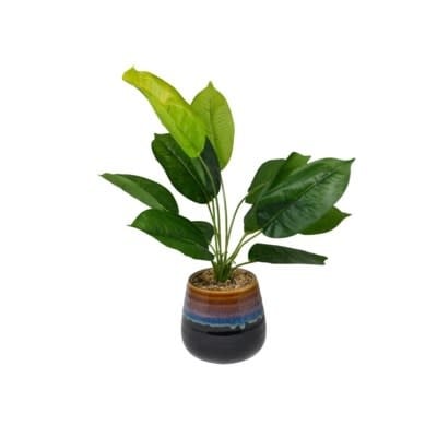 Faux Plant in Multicoloured Pot