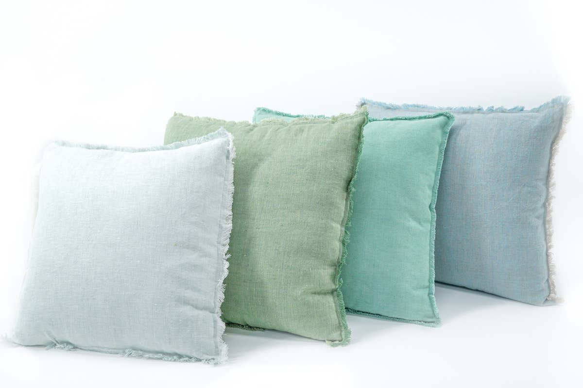 Soft Linen Pillow - Light Blue