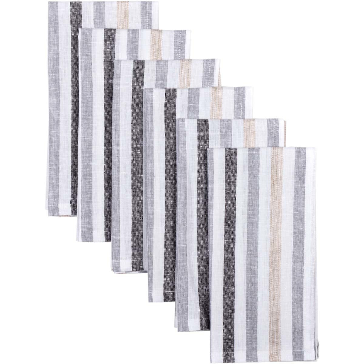 Striped Napkins - Blake Grey (Set of 6)