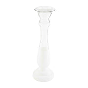 Glass White Candlestick - Large
