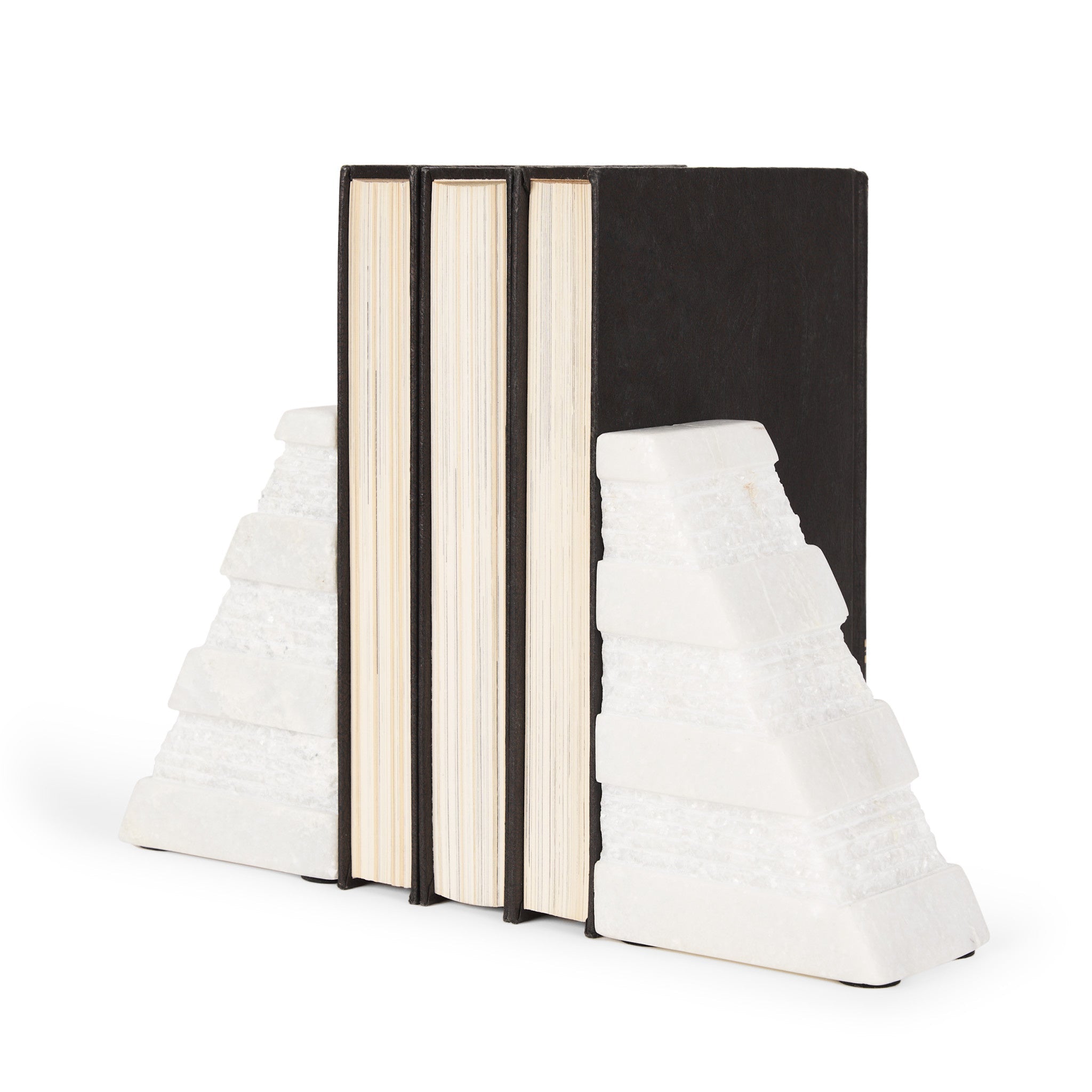 Cavetto White Marble Bookends