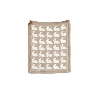 Cotton Knit Baby Blanket - Rabbits