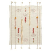 Cotton Embroidered Throw with Tassels