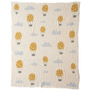 Cotton Knit Baby Blanket - Hot Air Balloons