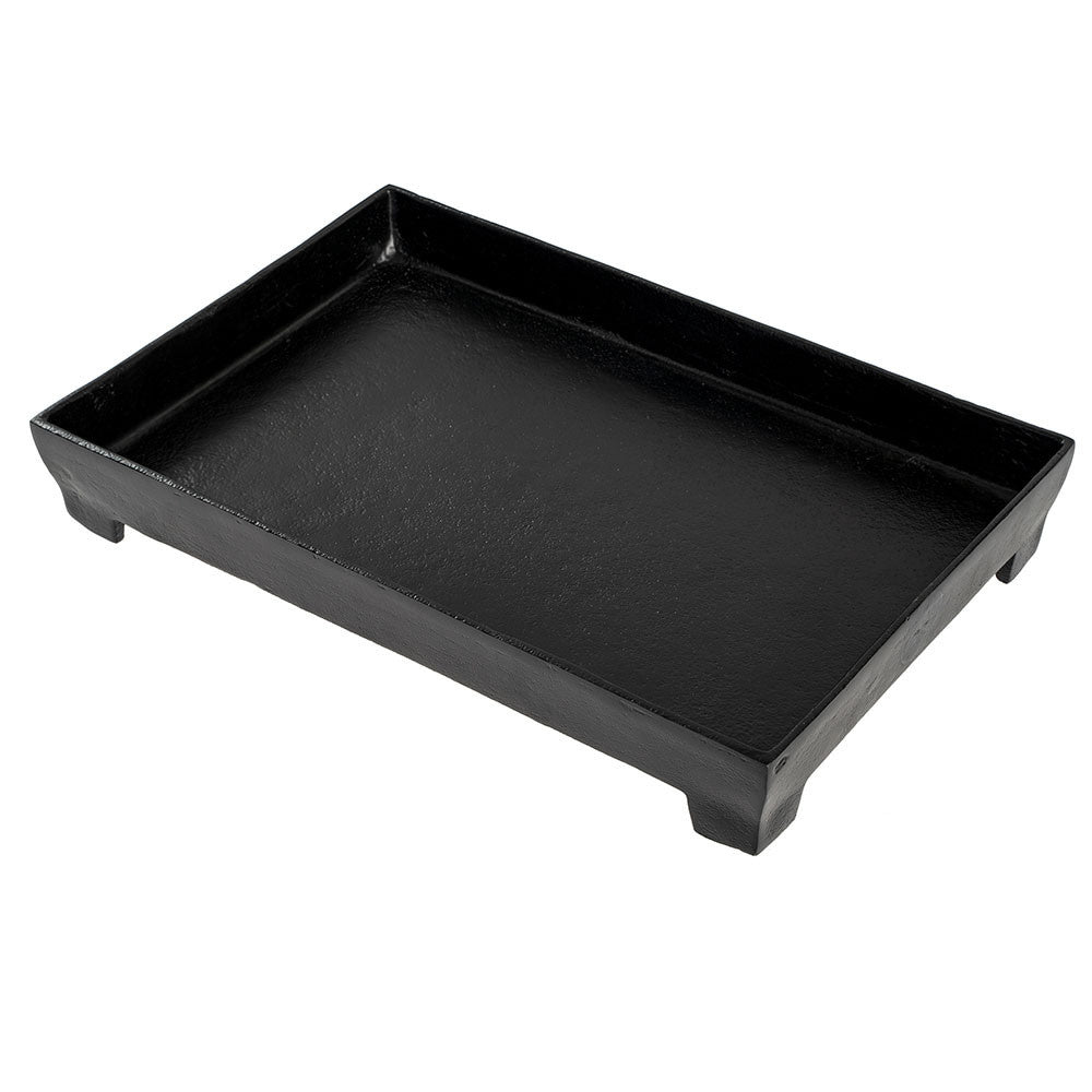 Footed Coffee Table Tray - Large - Black