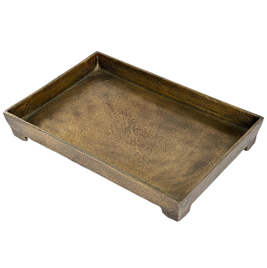 Footed Coffee Table Tray - Large -Bronze