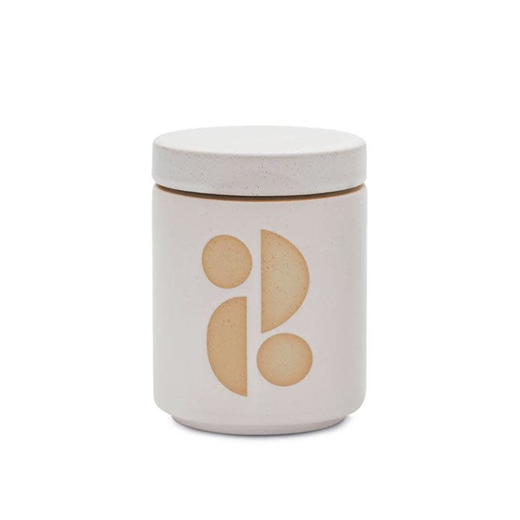 FORM 12 OZ WHITE GLAZED CERAMIC WITH LID -  TOBACCO FLOWER