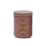 Form Glazed Ceramic Candle w/ Lid - Mauve Pink, Mandarin Mango