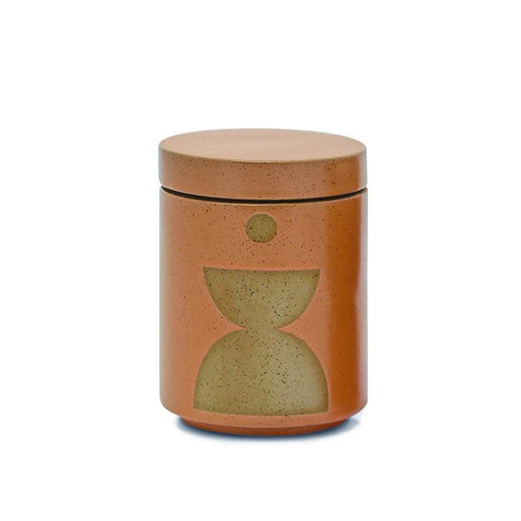 Form Glazed Ceramic Candle w/ Lid - Burnt Sienna, Wild Fig and Vetiver