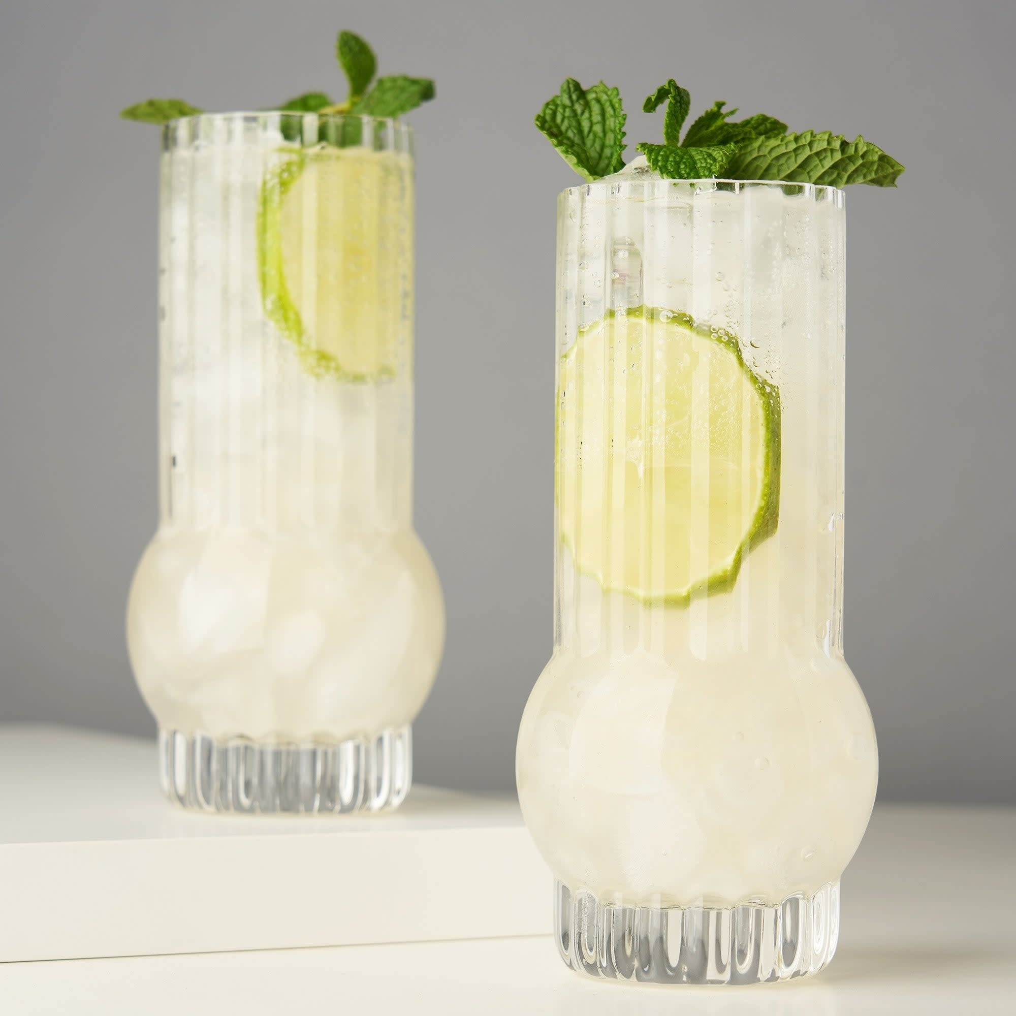Deco Crystal Highball Glasses (Set of 2)