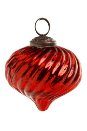 Red Glass Spiral Ornament