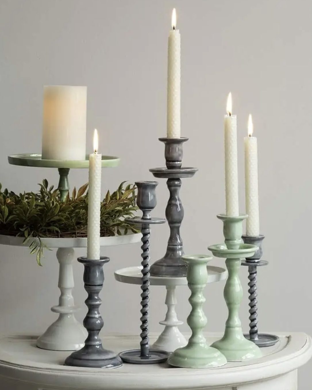 Empire Taper Candle Holder - Grey - Medium