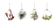 Glass Ball Ornament - Berries/Greenery
