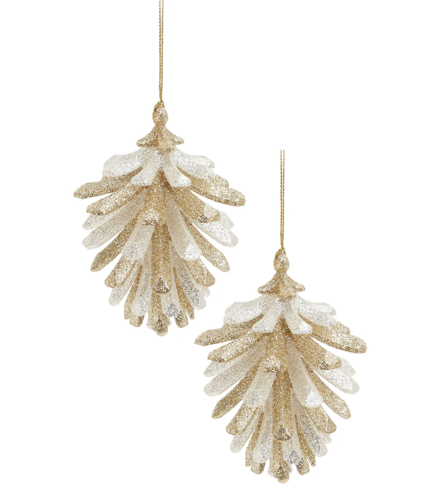 Glitter Pinecone Ornament - Gold/Silver