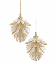 Glitter Pinecone Ornament - Gold/Silver