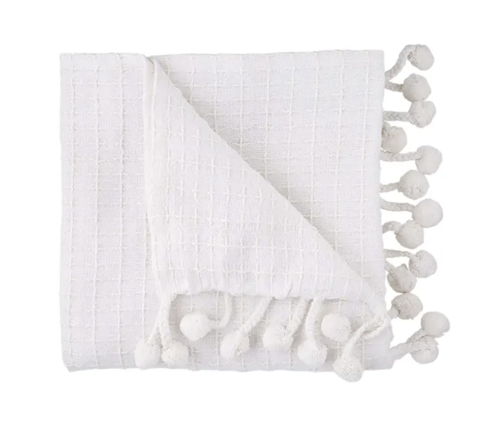 Stitch Weave Throw - White