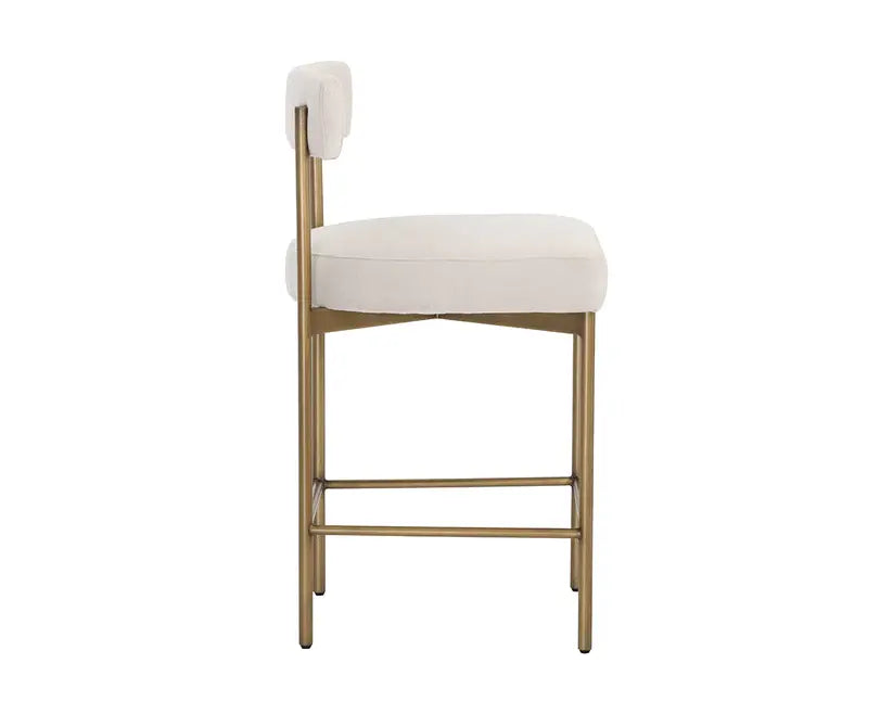 Seneca Counter Stool - Antique Brass/Danny Ivory