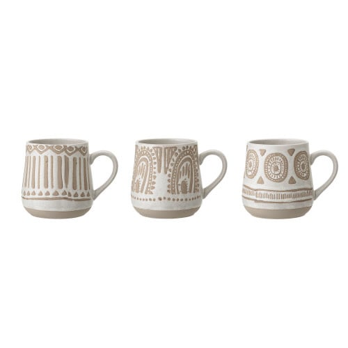 Stoneware Mug 12oz  - Beige (3 Styles)