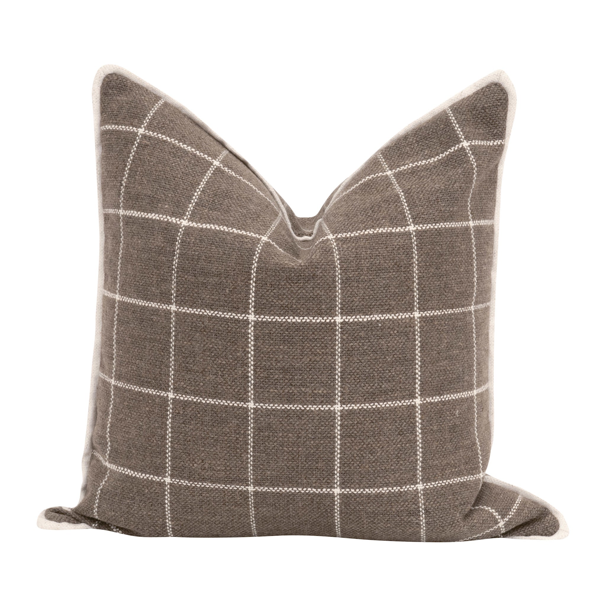 The Not So Basic Essential Pillow - Coffee Plaid