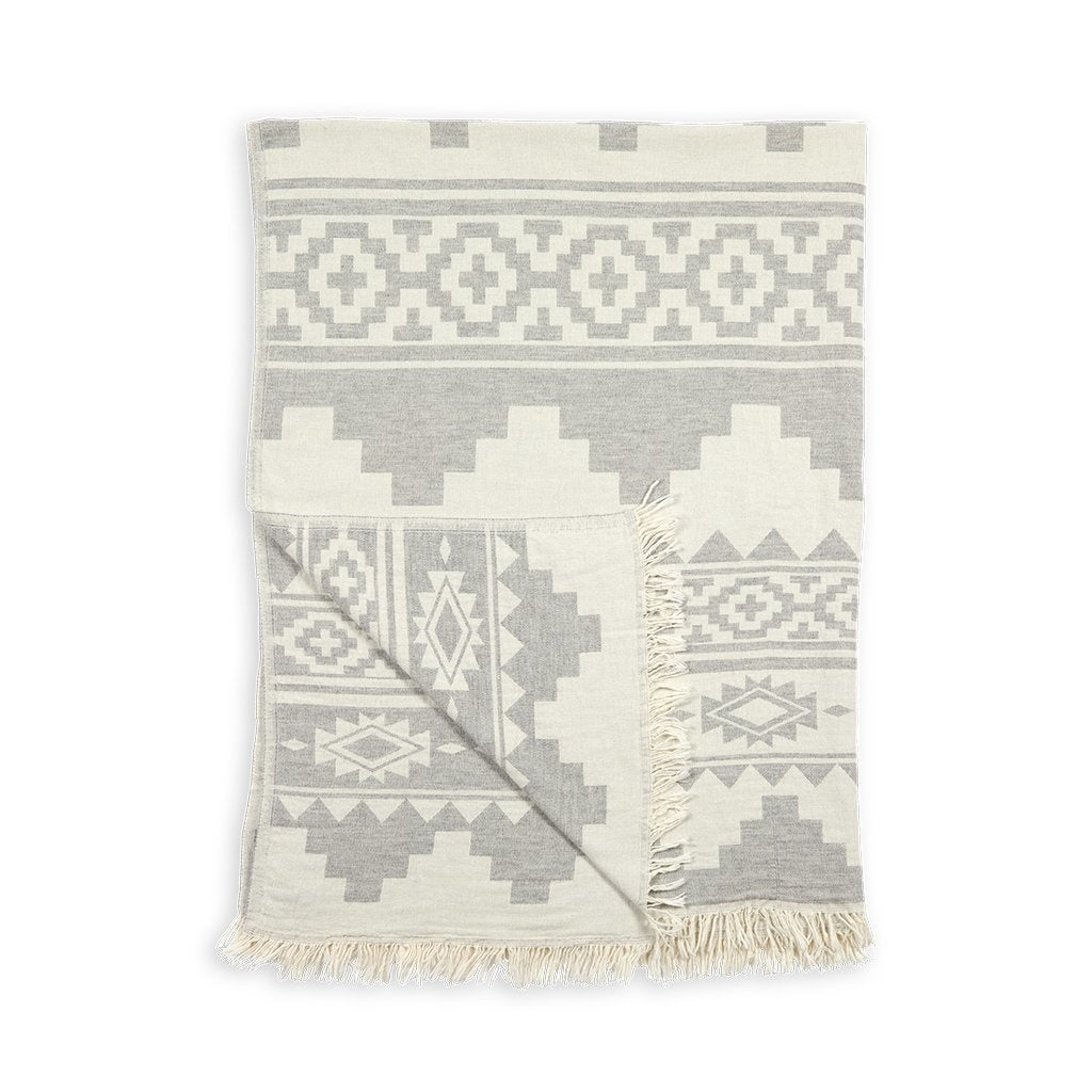 Fleece Lined Throw - Atzi - Light Grey