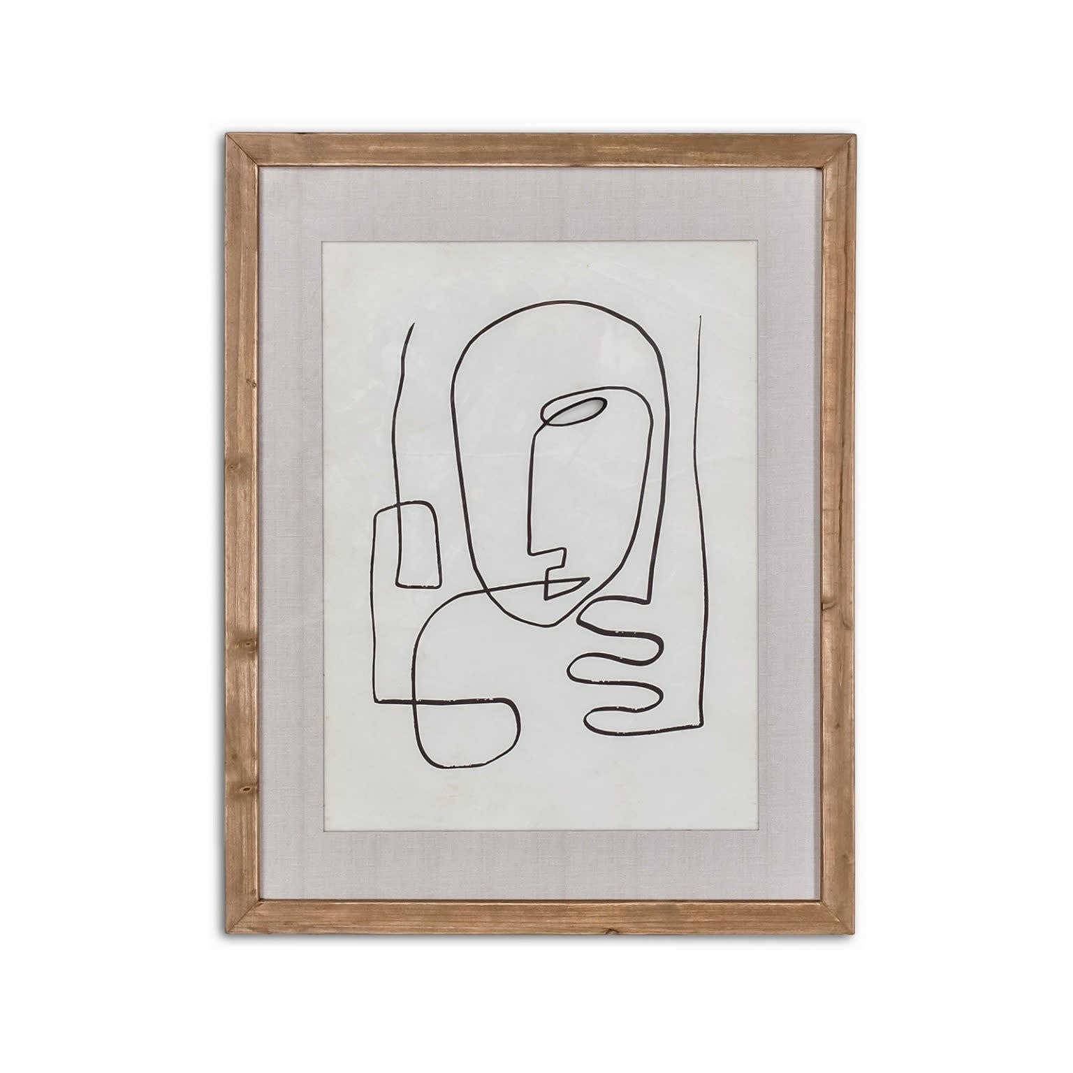 Glass With Wood Frame Wall Decor Homme