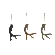 FLOCKED RESIN ANTLER ORNAMENT