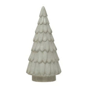 STONEWARE TREE, REACTIVE GLAZE, WHITE