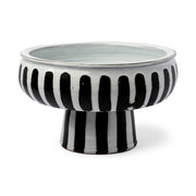 Lexington 14L x 14W White Ceramic Striped Bowl
