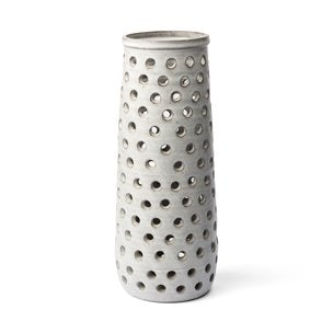 Canasta Rustic White Ceramic Cylindrical Vase