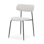 Casey Matte Black Metal w/ Gray Fabric Dining Chair