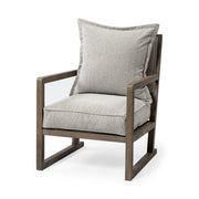 Sherlock Frost Gray Wood Frame Accent Chair
