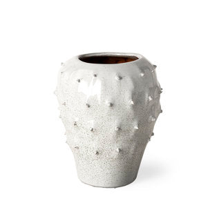 Julian Small Glossy White Ceramic Spoked Vase