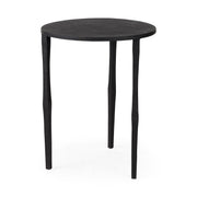 Timothy 16.0L x 16.0W X 20.0H Ebony Black Iron Side Table