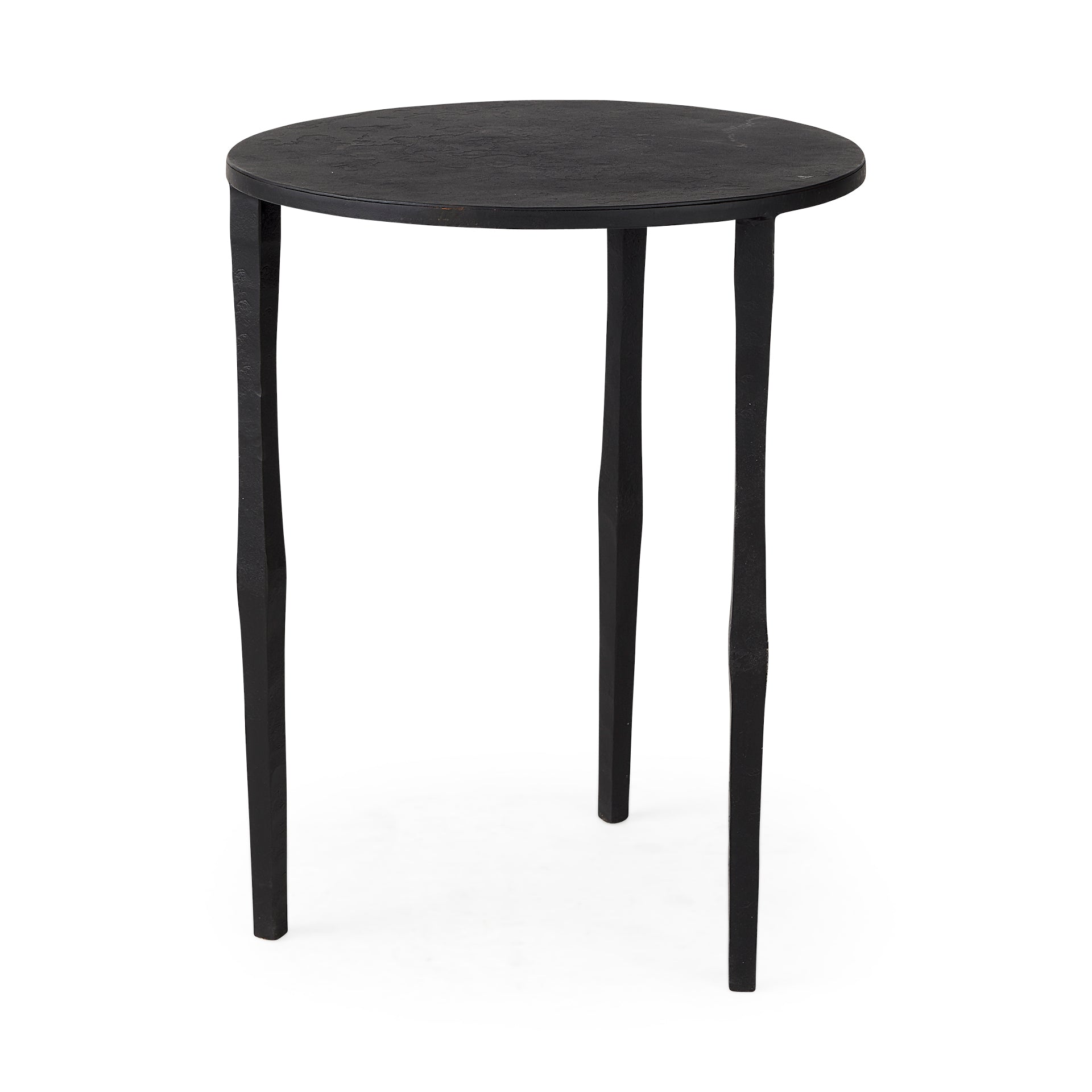Timothy 16.0L x 16.0W X 20.0H Ebony Black Iron Side Table