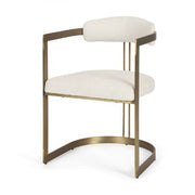 Hollyfield II Cream Fabric Seat W/ Gold Iron Frame Dining Chair