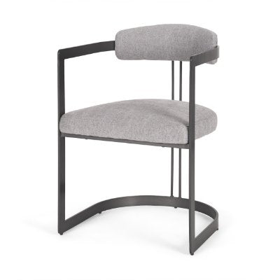 Hollyfield II Gray Fabric Seat W/ Gray Iron Frame Dining Chair
