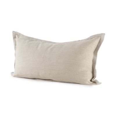 Mae Beige Fabric Decorative Pillow Cover