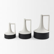Burton White and Black Ceramic Jug Vase