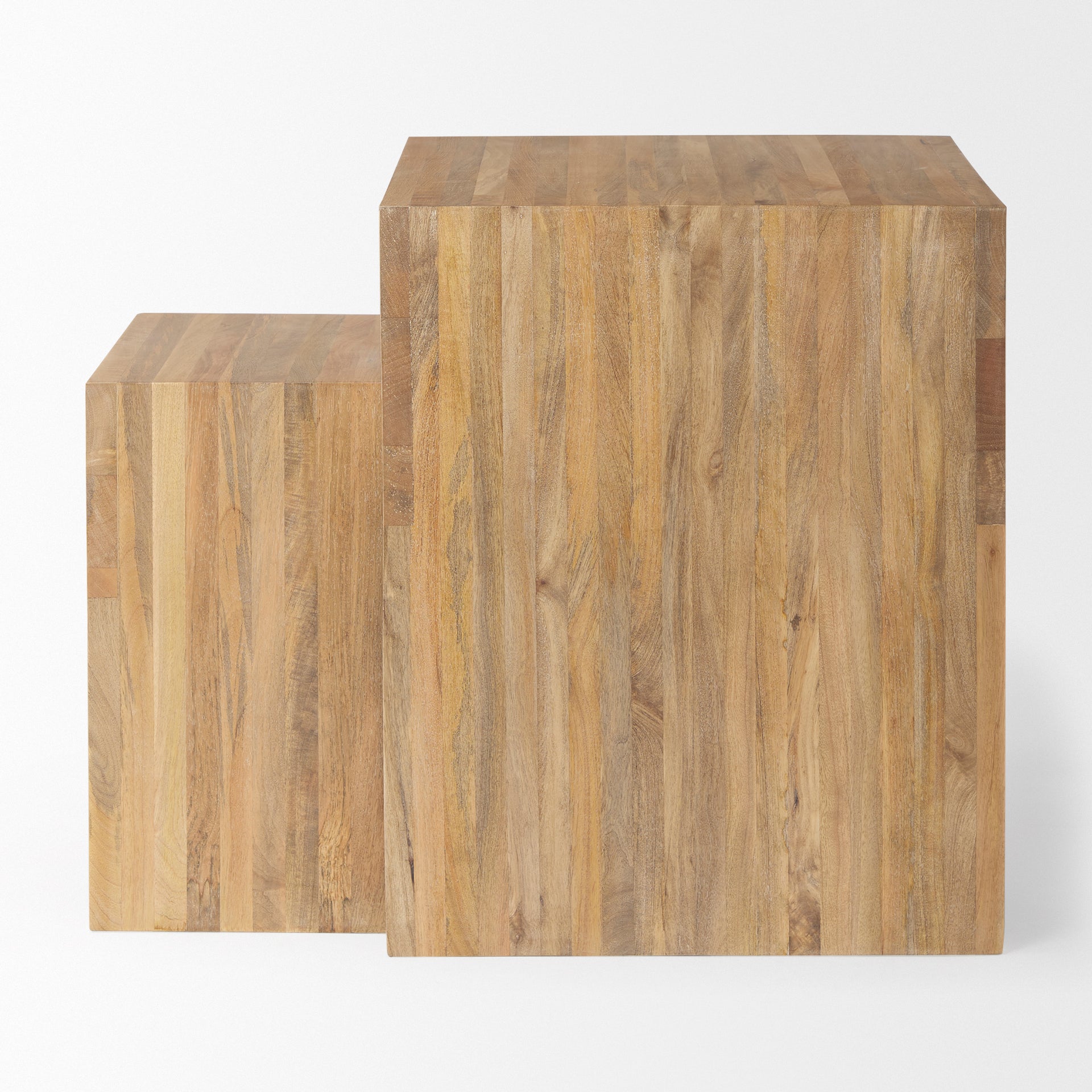Chloe 20.0L x 20.0W x 24.0H Set of 2 Cottage Wood Nesting Accent Tables